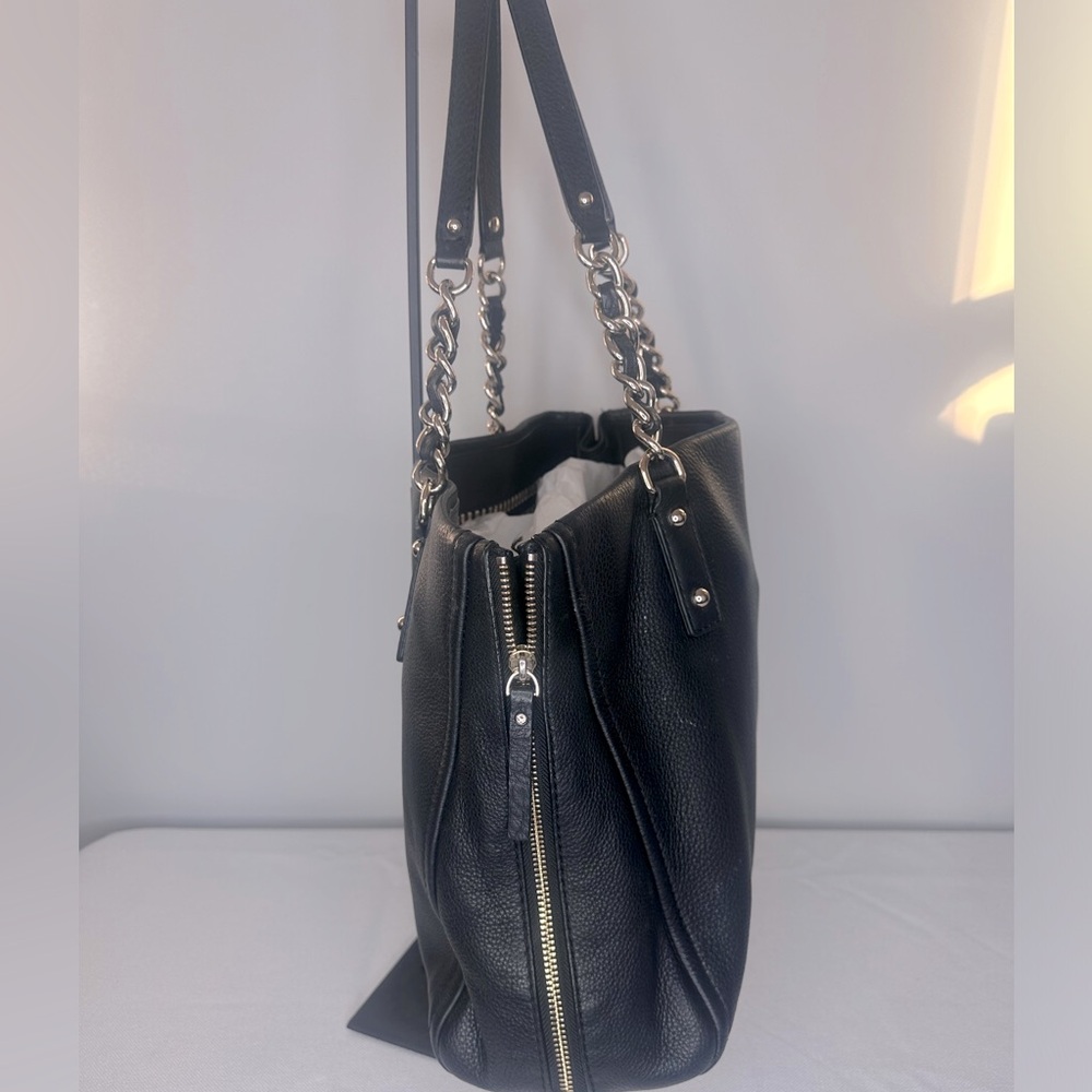 KATE SPADE Cobble Hill Black Pebbled Leather Expandable Tote - Picture 10 of 15